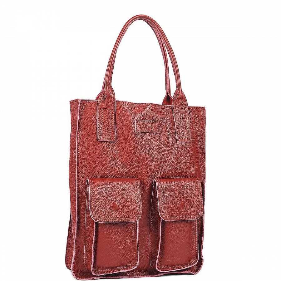 VERA Large Handbags | Vera Italy "Ikara" Burgundy