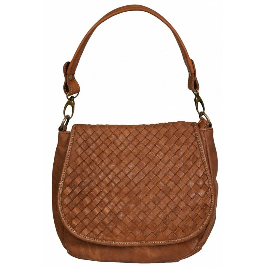 VERA Large Handbags | Vera Italy "Pesa" Cognac