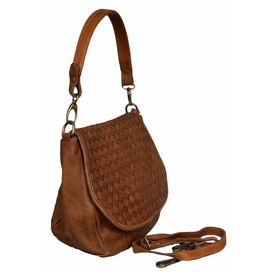 VERA Large Handbags | Vera Italy "Pesa" Cognac