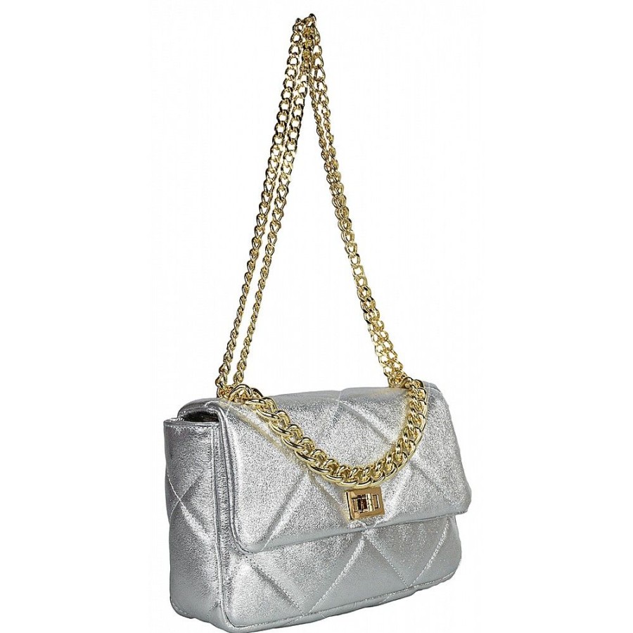 VERA Formal Handbags | Vera Italy "Bagersa" Silver