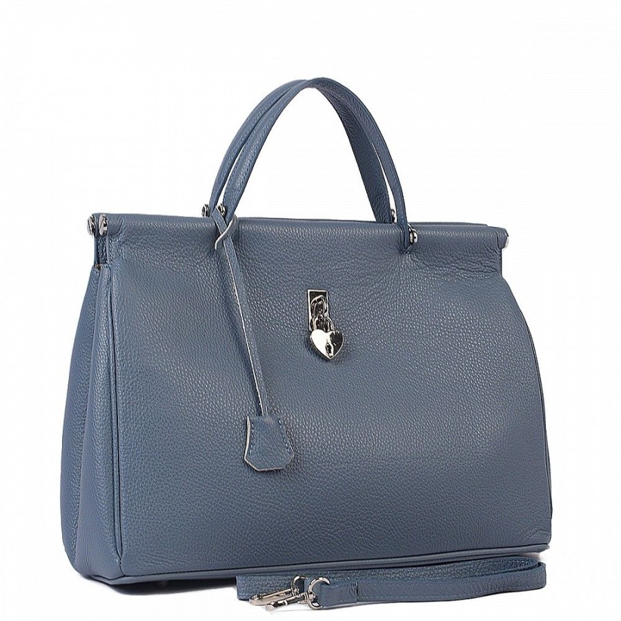 VERA Large Handbags | Vera Italy "Foley" Light Blue