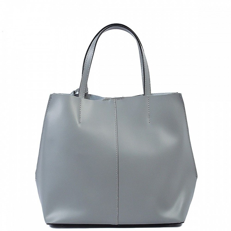 VERA Large Handbags | Vera Italy "Yarosa" Light Grey