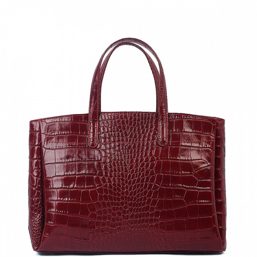 VERA Large Handbags | Vera Italy "Pedana" Burgundy