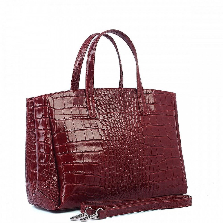 VERA Large Handbags | Vera Italy "Pedana" Burgundy