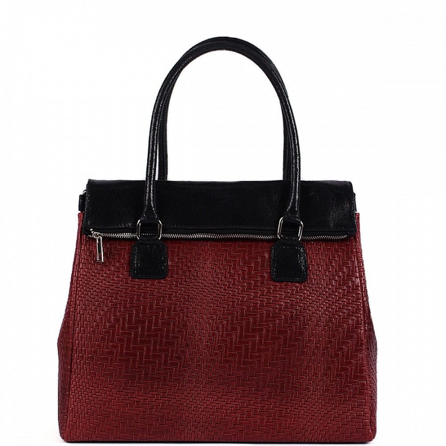 VERA Large Handbags | Vera Italy "Opia" Burgundy