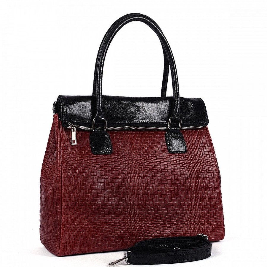 VERA Large Handbags | Vera Italy "Opia" Burgundy