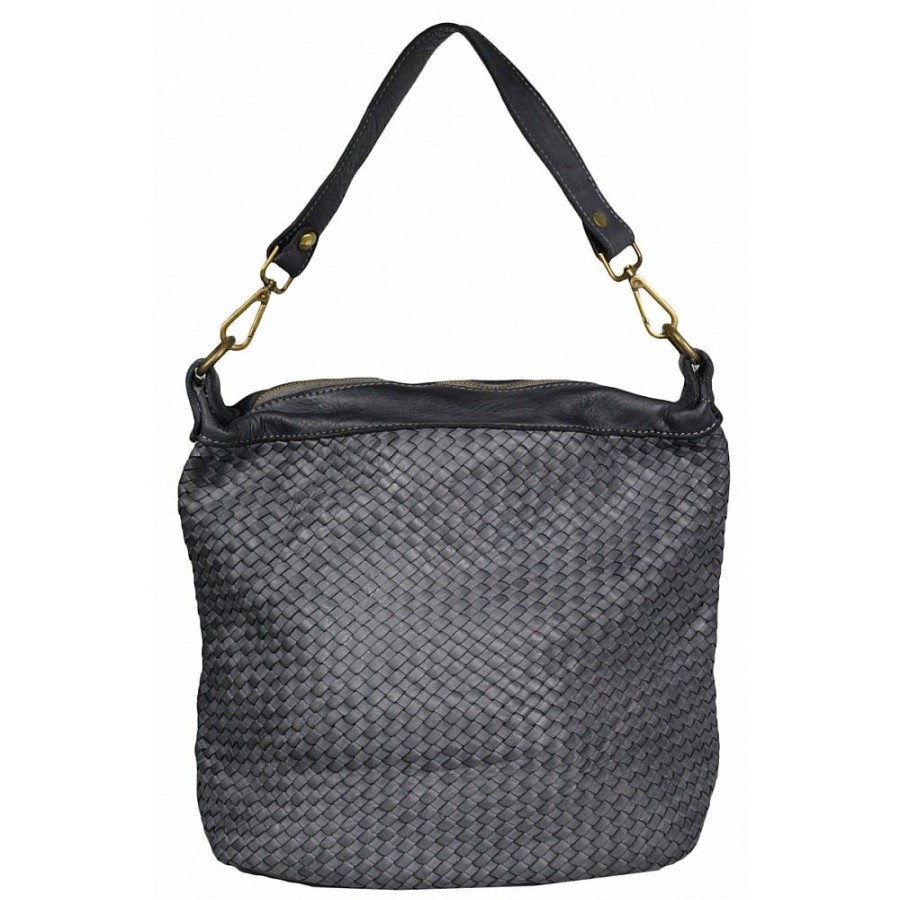 VERA Large Handbags | Vera Italy "Brenaya" Dark Grey