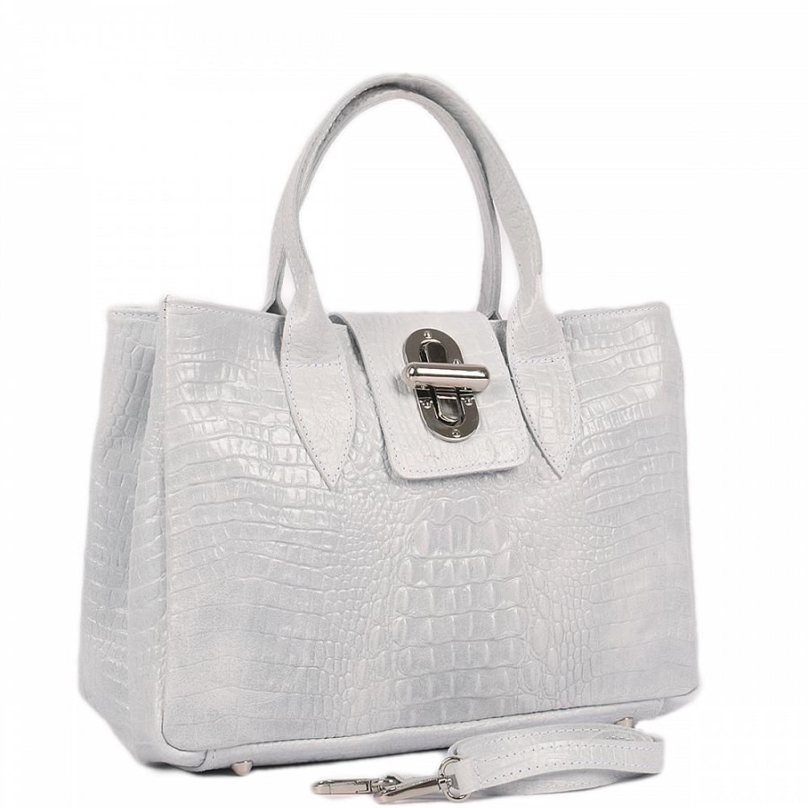 VERA Cross Body Handbags | Vera Italy "Greyana" Light Grey