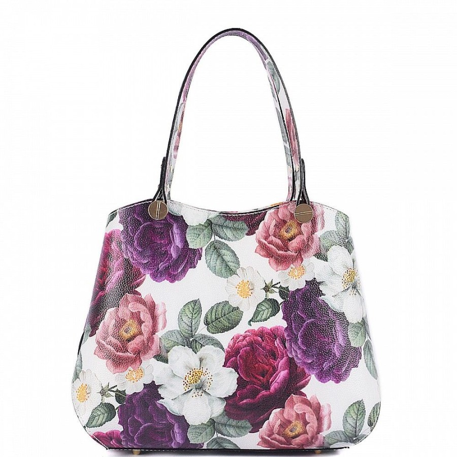 VERA Large Handbags | Vera Italy "Aimona" Flower Print