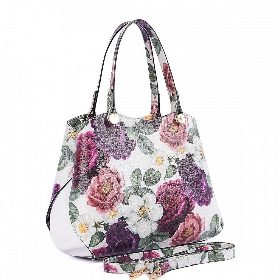 VERA Large Handbags | Vera Italy "Aimona" Flower Print