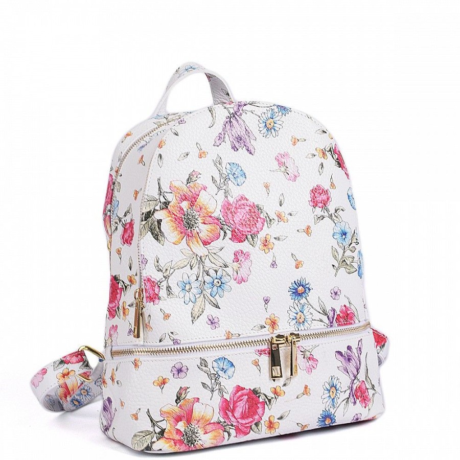 VERA Leather Backpacks | Vera Italy "Gortesa" Flower Print