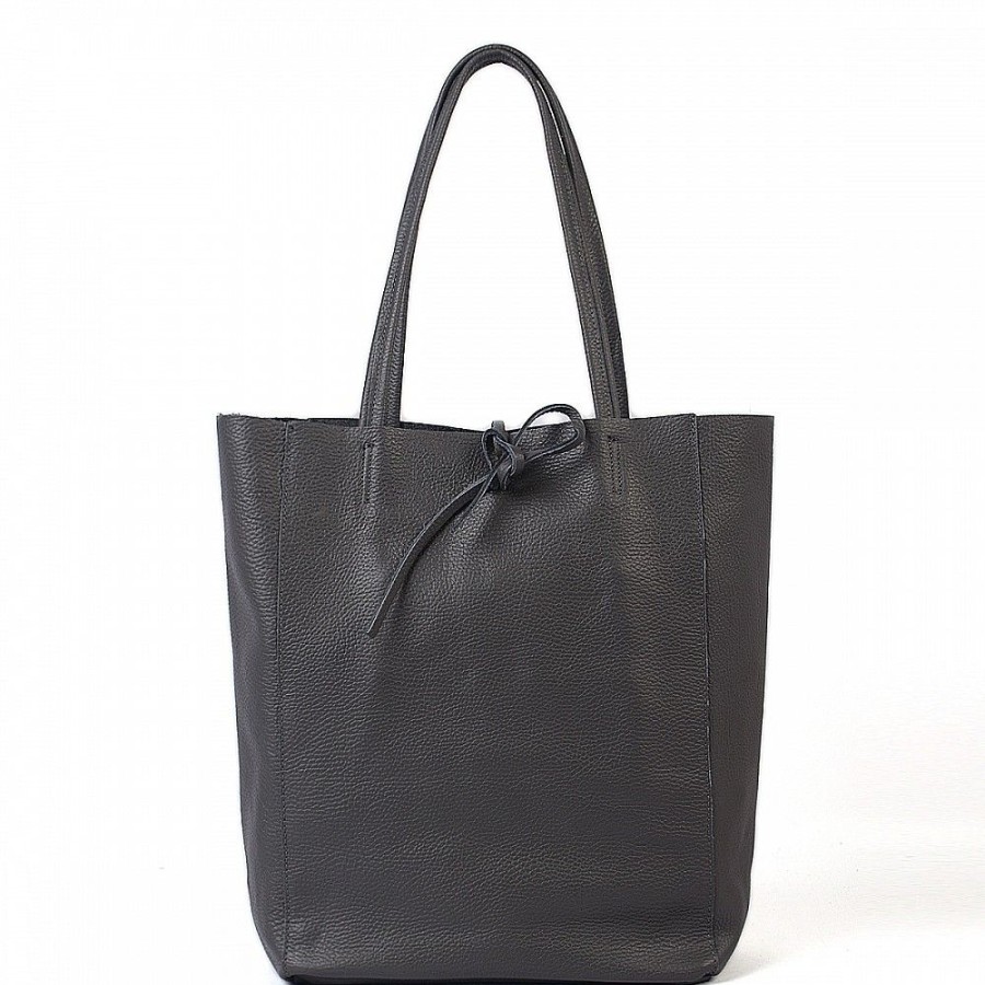 VERA Large Handbags | Vera Italy "Fuma" Dark Grey