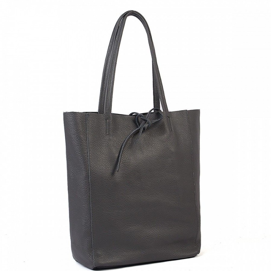 VERA Large Handbags | Vera Italy "Fuma" Dark Grey