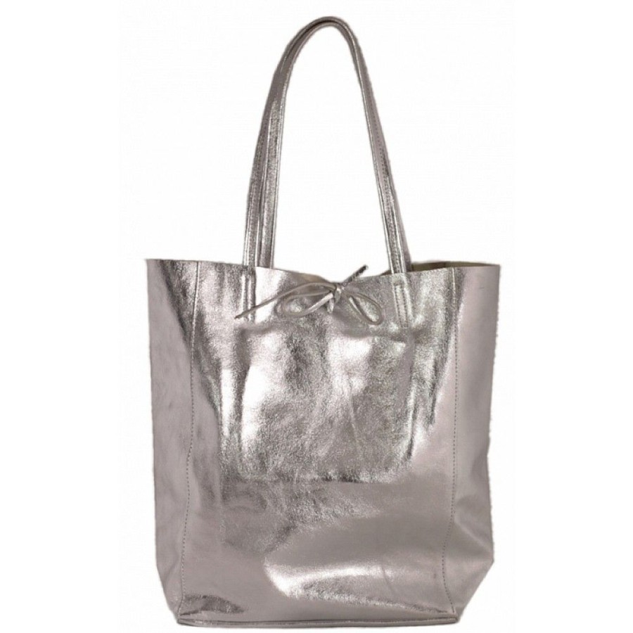 VERA Large Handbags | Vera Italy "Bibiana" Silver