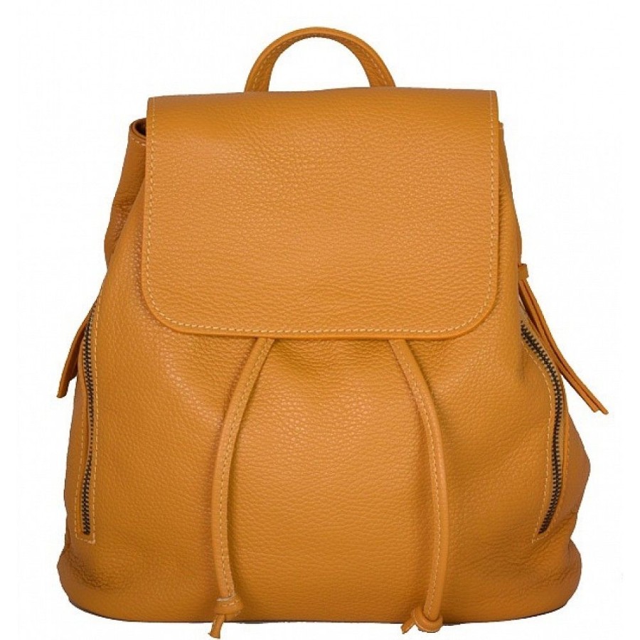 VERA Leather Backpacks | Vera Italy "Ortensia" Mustard