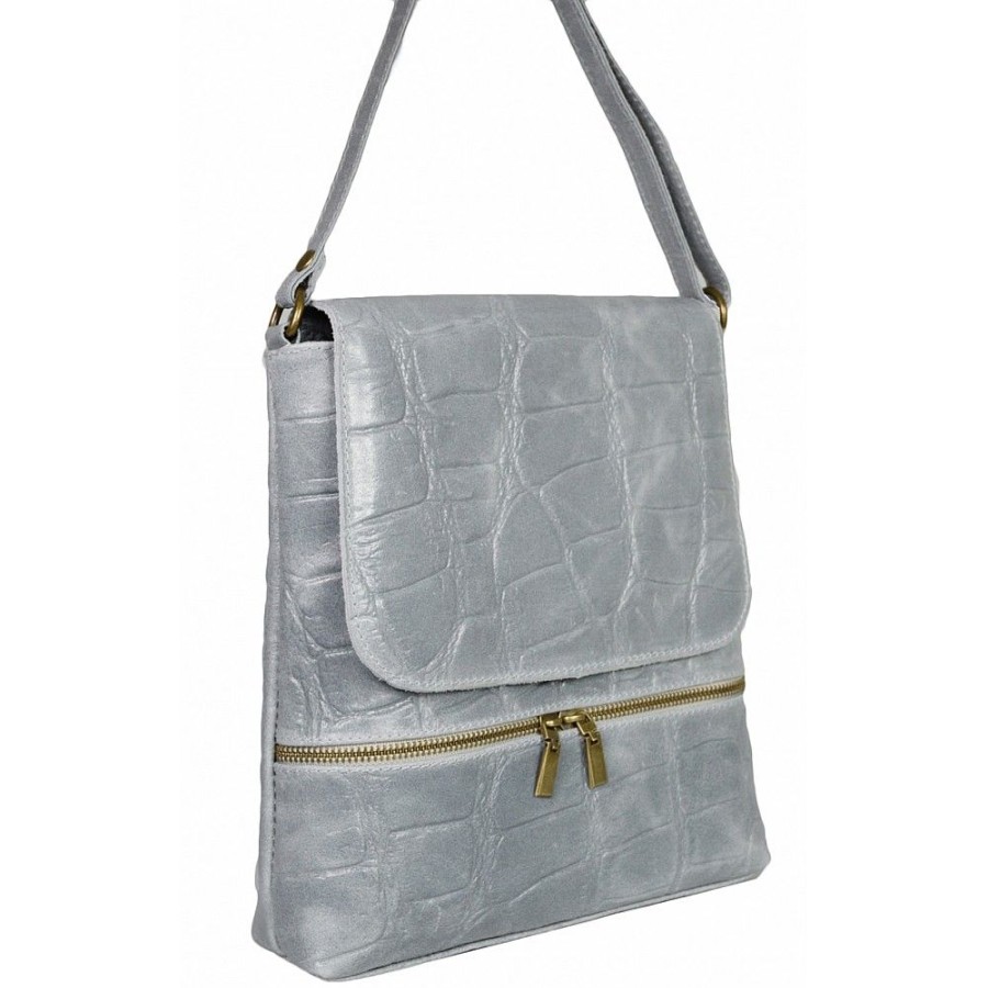 VERA Cross Body Handbags | Vera Italy "Marea" Light Grey