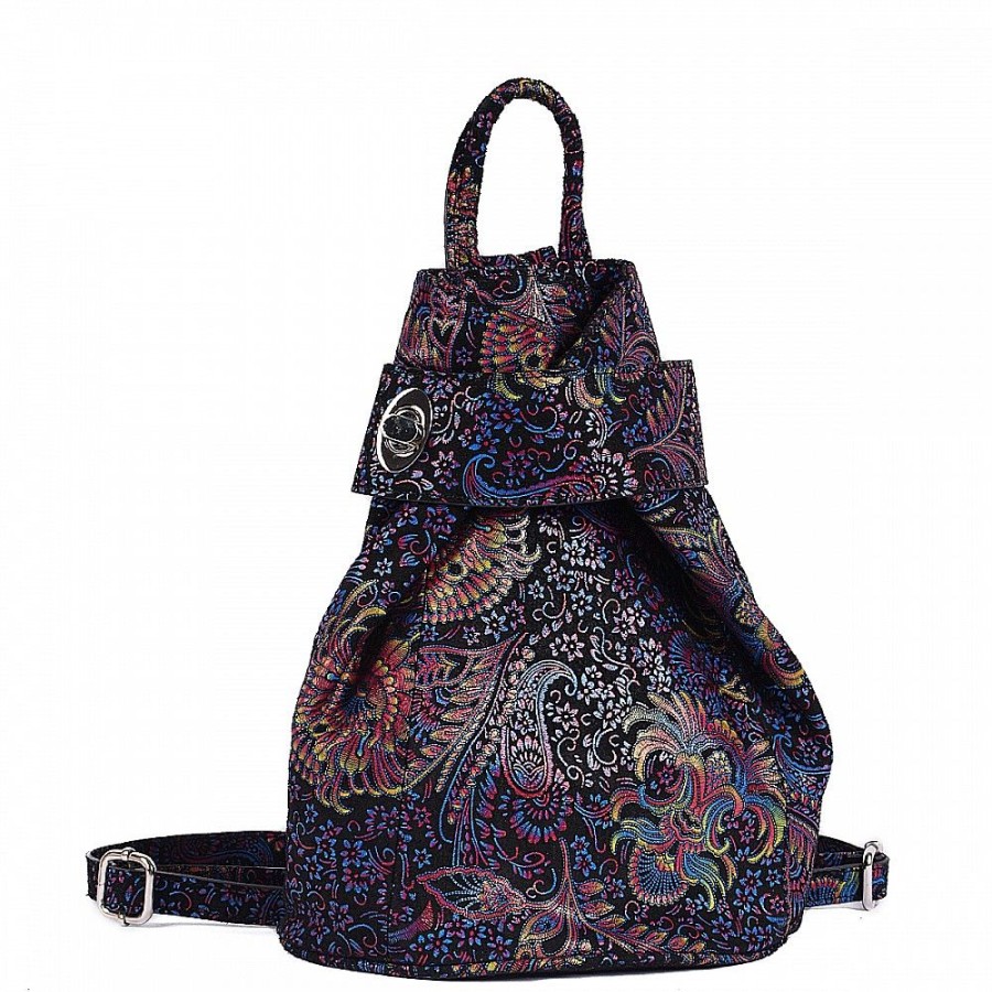 VERA Leather Backpacks | Vera Italy "Groseta" Flower Print