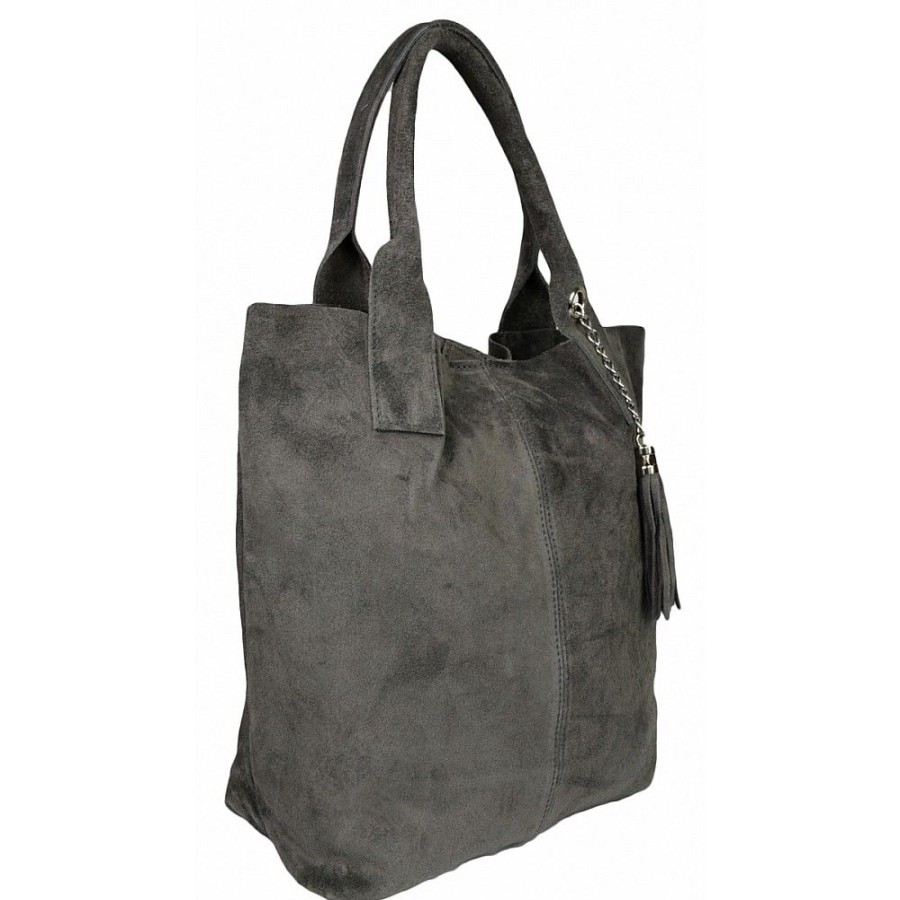 VERA Large Handbags | Vera Italy "Suzanita" Dark Grey