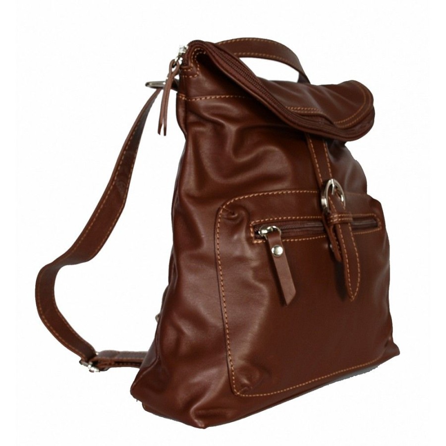 VERA Leather Backpacks | Vera Italy "Aloe" Chocolate