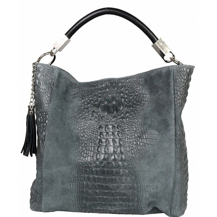 VERA Large Handbags | Vera Italy "Clementina" Dark Grey