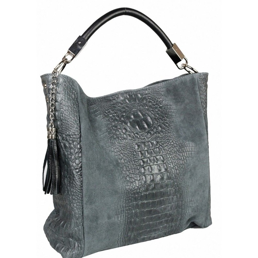 VERA Large Handbags | Vera Italy "Clementina" Dark Grey