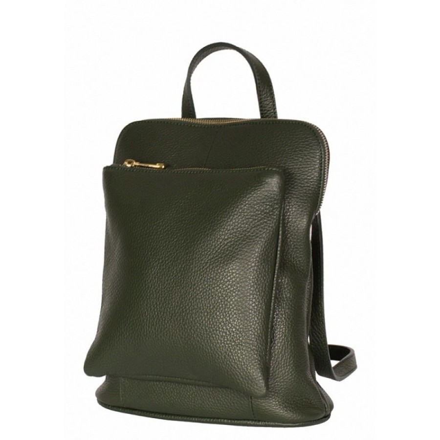 VERA Leather Backpacks | Vera Italy "Beatrisa" Dark Green