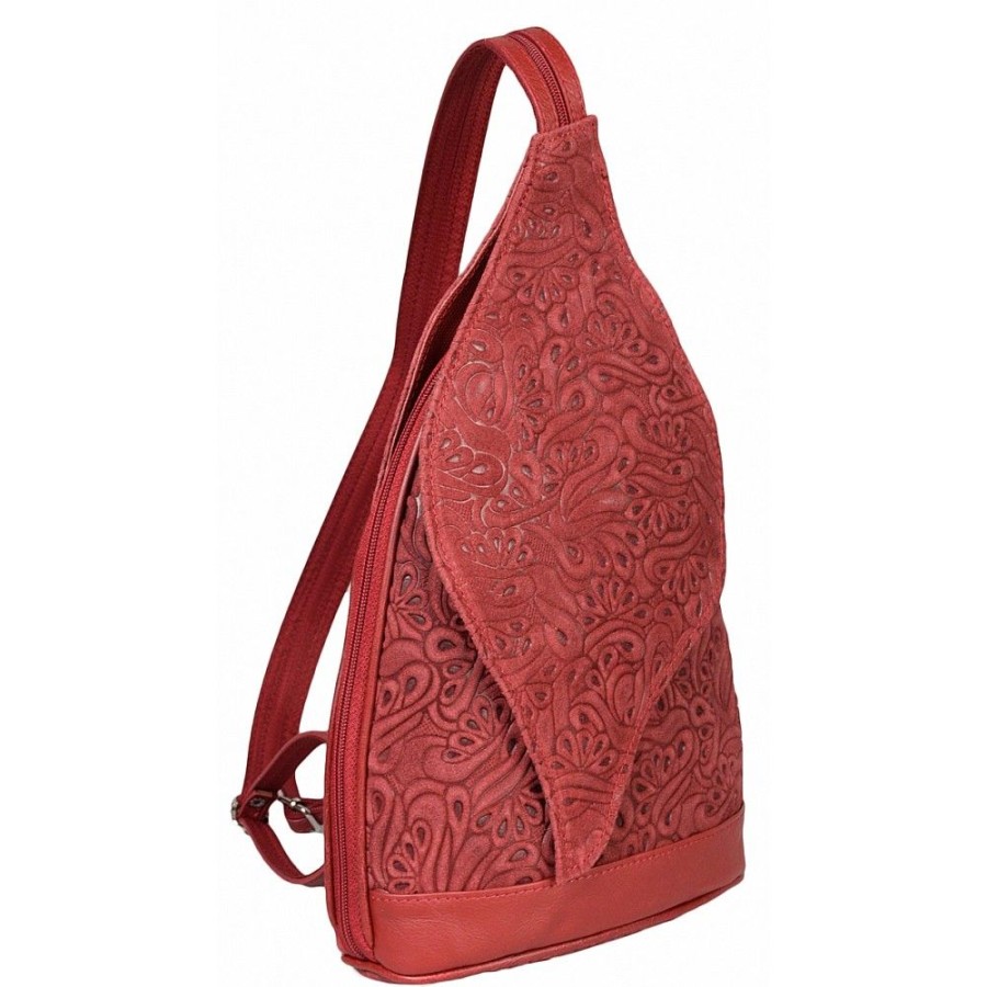 VERA Leather Backpacks | Vera Italy " Isima" Red