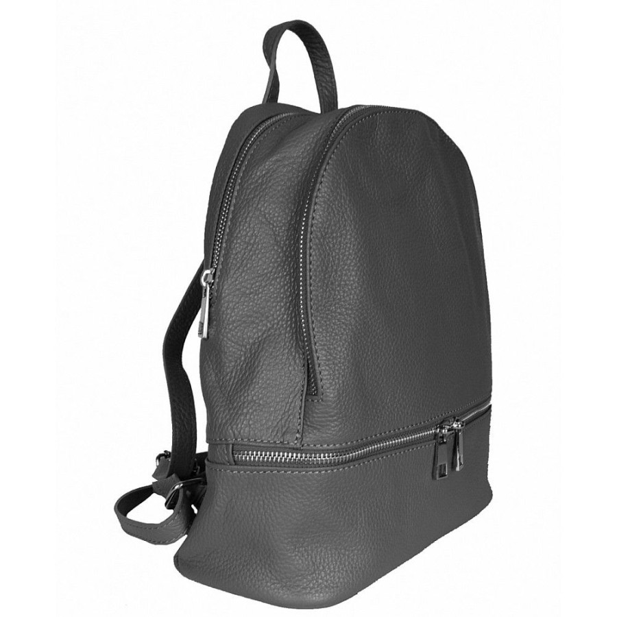 VERA Leather Backpacks | Vera Italy "Foka" Dark Grey