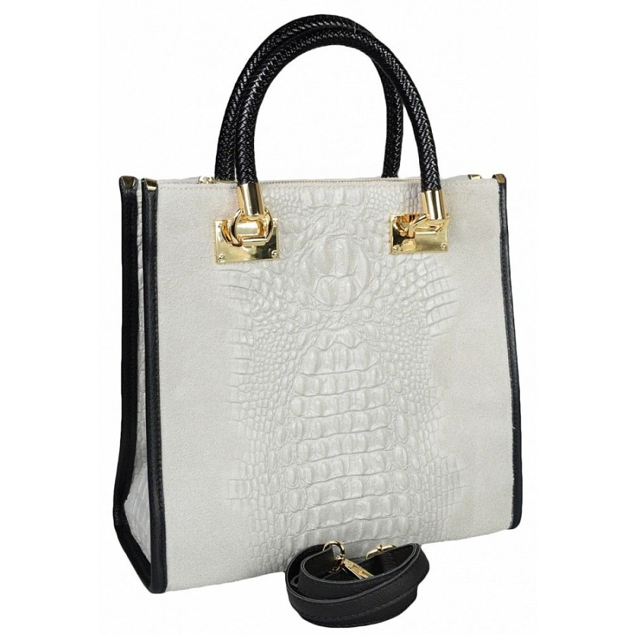 VERA Formal Handbags | Vera Italy "Silvestria" Light Grey