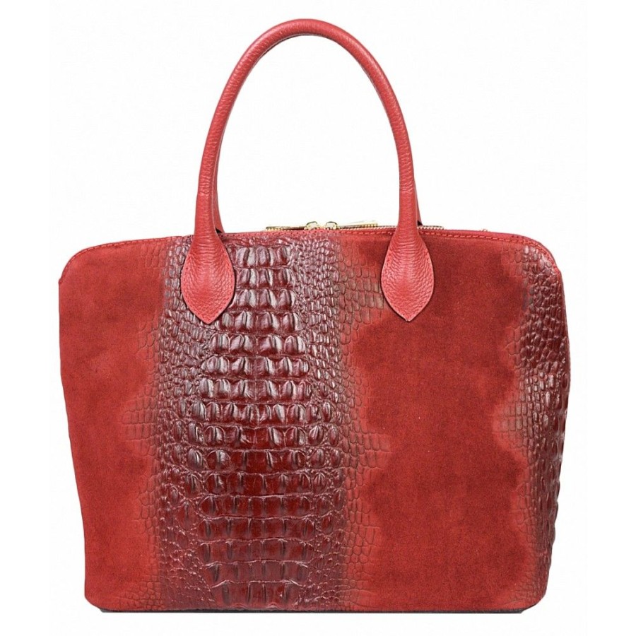 VERA Large Handbags | Vera Italy "Zebrine" Red