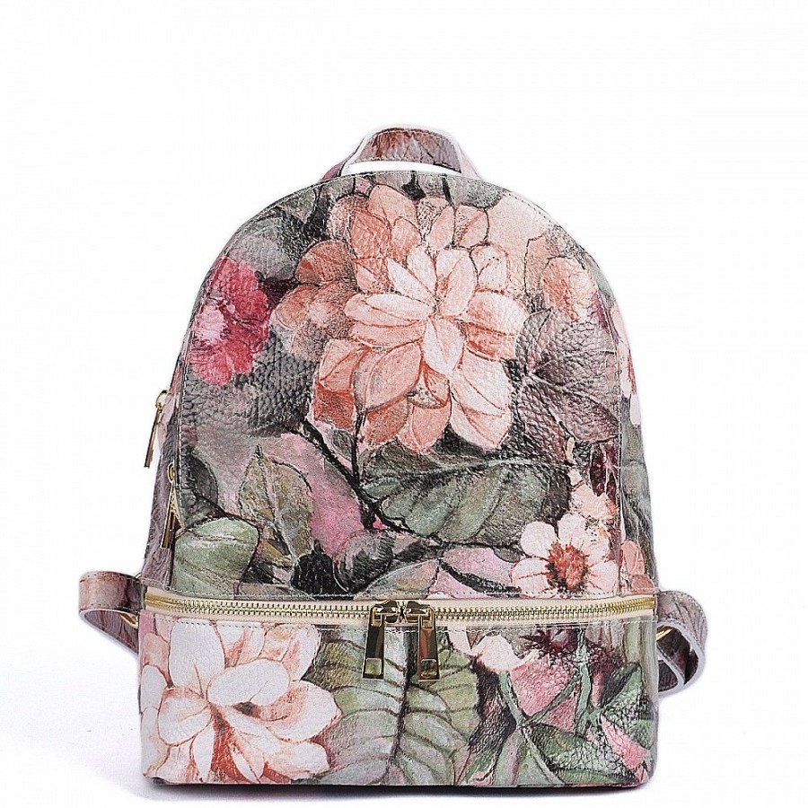 VERA Leather Backpacks | Vera Italy "Fortesa" Flower Print