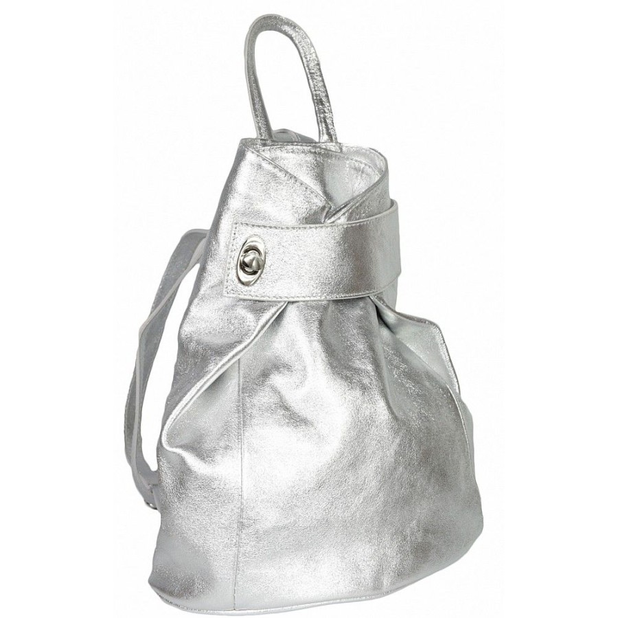 VERA Leather Backpacks | Vera Italy "Gogota" Silver