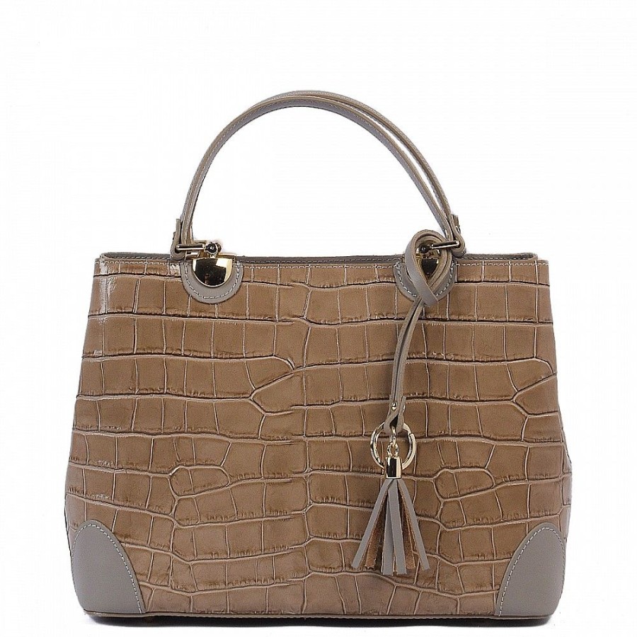 VERA Large Handbags | Vera Italy "Adda" Cappuccino